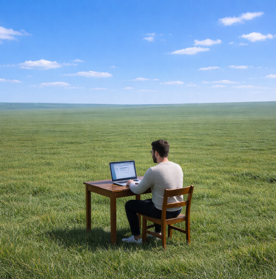 Person working in field